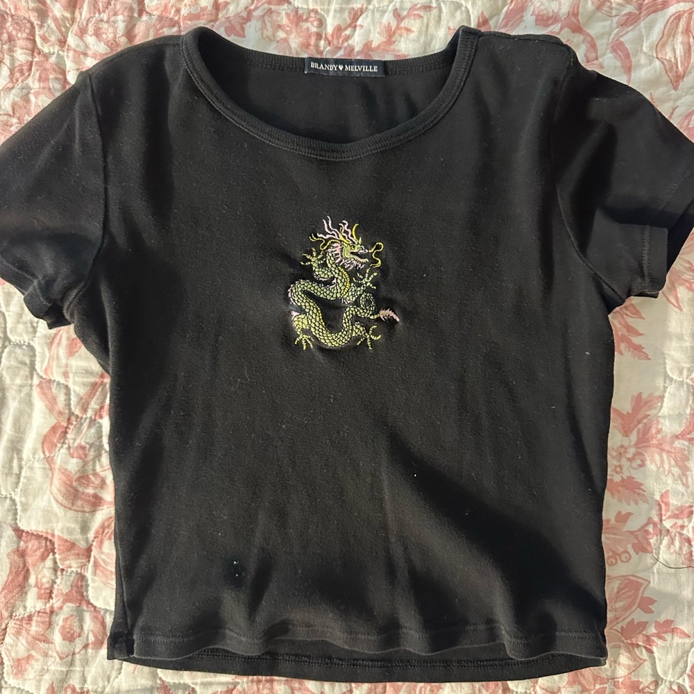 Brandy Melville Black Dragon T-Shirt